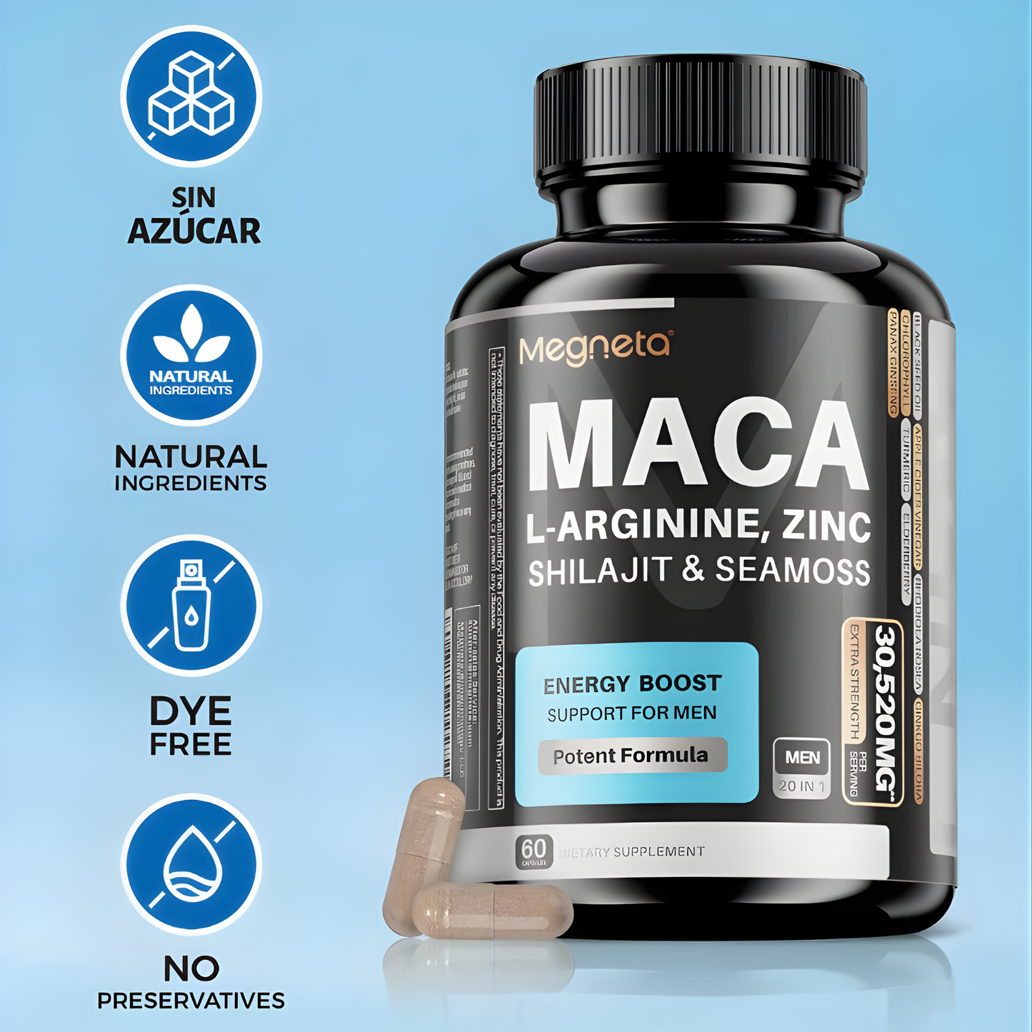 Suplemento Megneta Maca Hombres 60 Cp