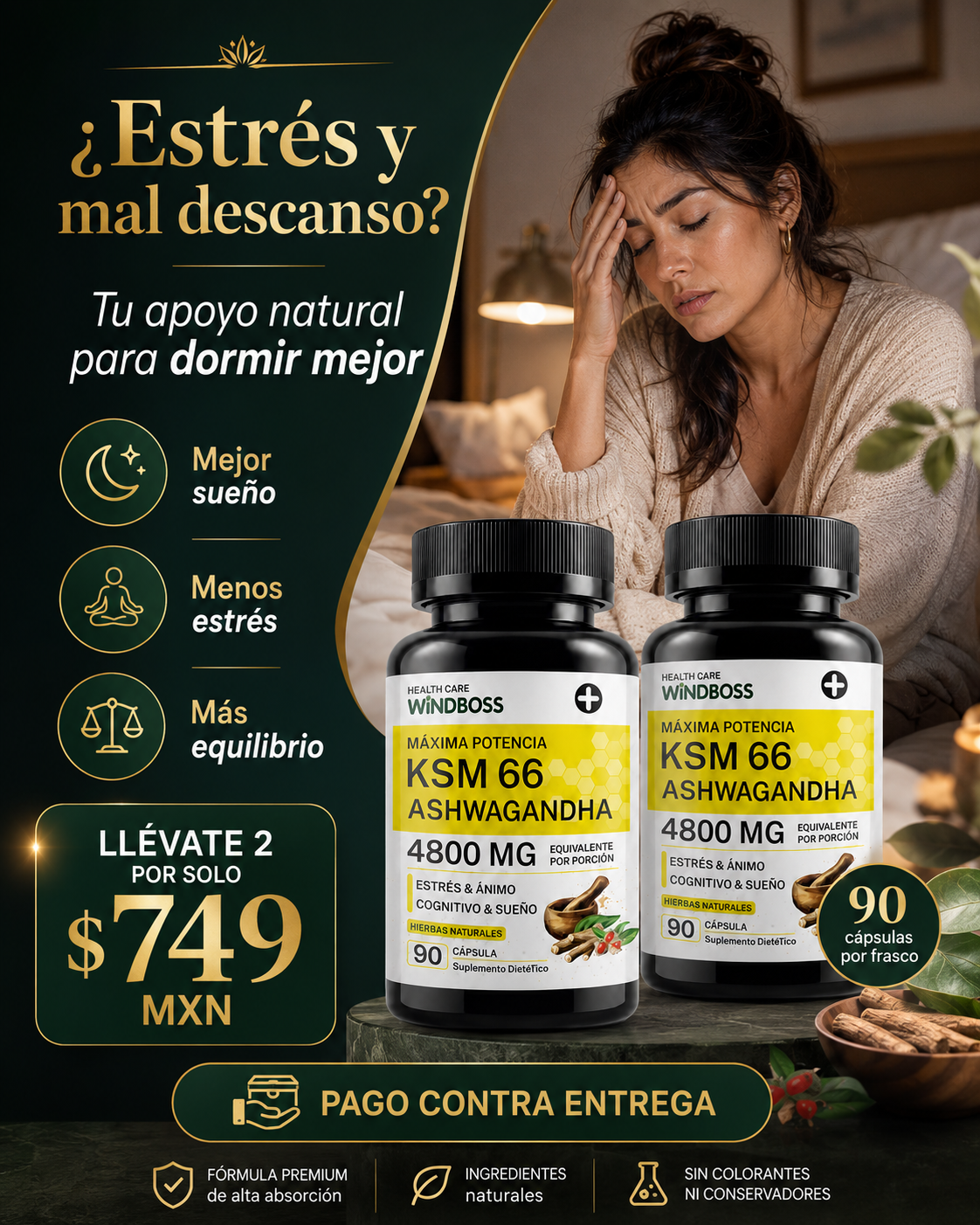 Ashwagandha KSM-66 — 2 Frascos por $749