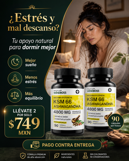 Ashwagandha KSM-66 — 2 Frascos por $749