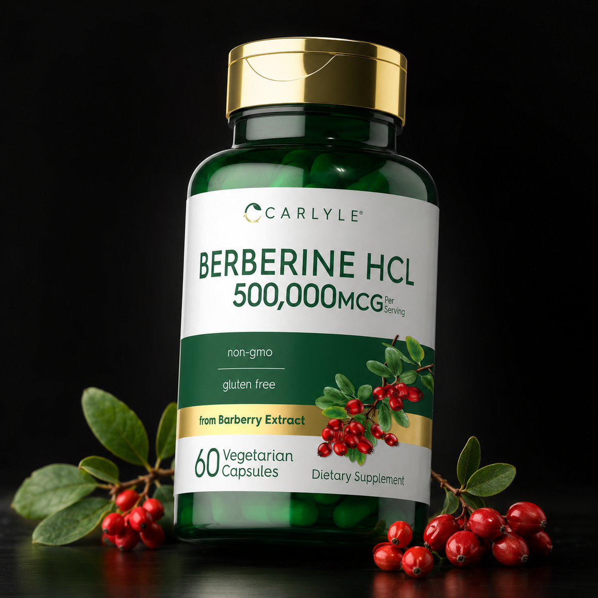 Berberina HCL 500 mg Carlyle® | Fórmula Importada – 60 Cápsulas